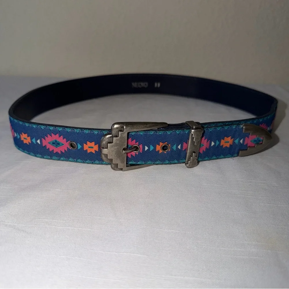 Nuovo southwest Patterned Belt with Silver Buckle 11